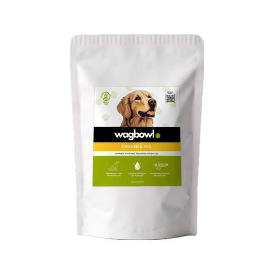 Wagbowl Chicken & Veg Grain Free fresh dog food, 1kg stand-up pouch