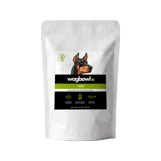 Wagbowl Prime high-protein fresh dog food, 1kg stand-up pouch