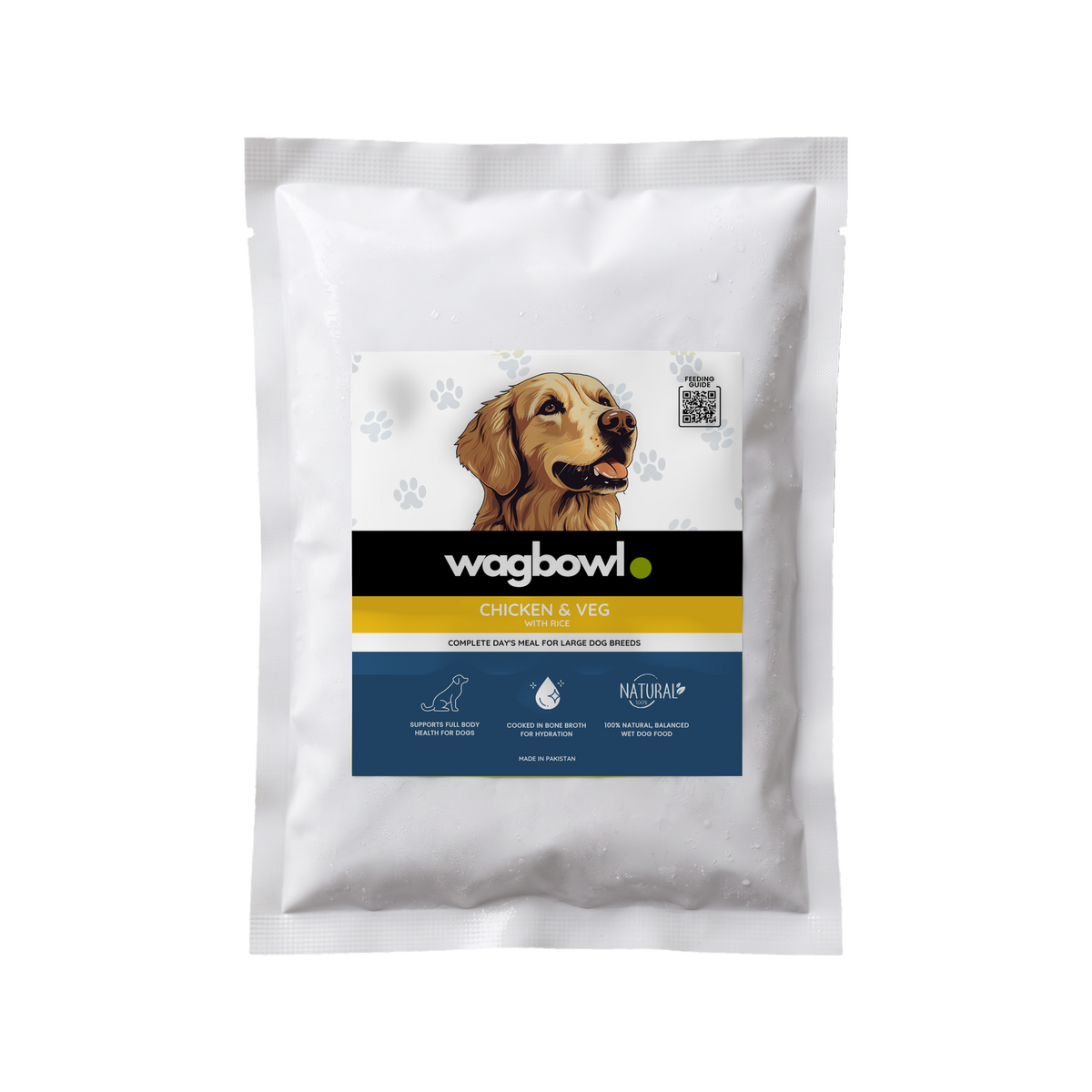 Wagbowl Chicken & Veg with Rice fresh dog food 1kg pouch