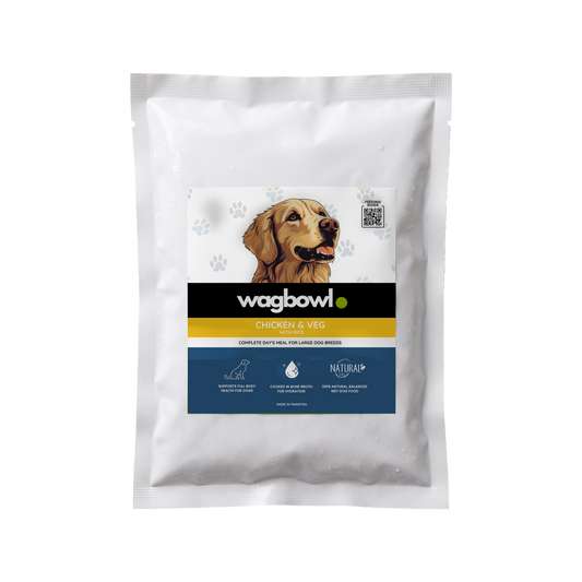 Wagbowl Chicken & Veg with Rice fresh dog food 1kg pouch